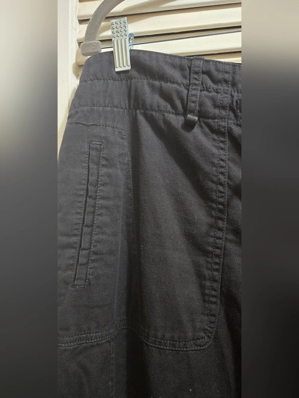 Johnny Was Hinga Wide Leg Embroidered Cargo Pants Black Boho Floral Size L - Picture 7 of 15